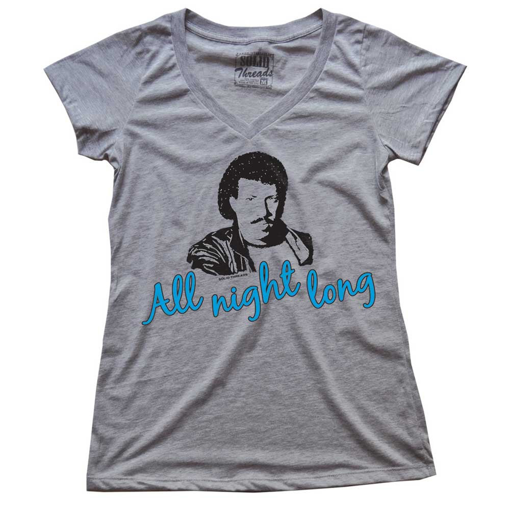 Women&#39;s All Night Long Vintage V-neck T-shirt | SOLID THREADS
