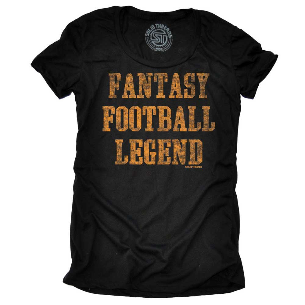 Women&#39;s Fantasy Football Legend Vintage Graphic Tee | Funny Sports T-shirt | Solid Threads