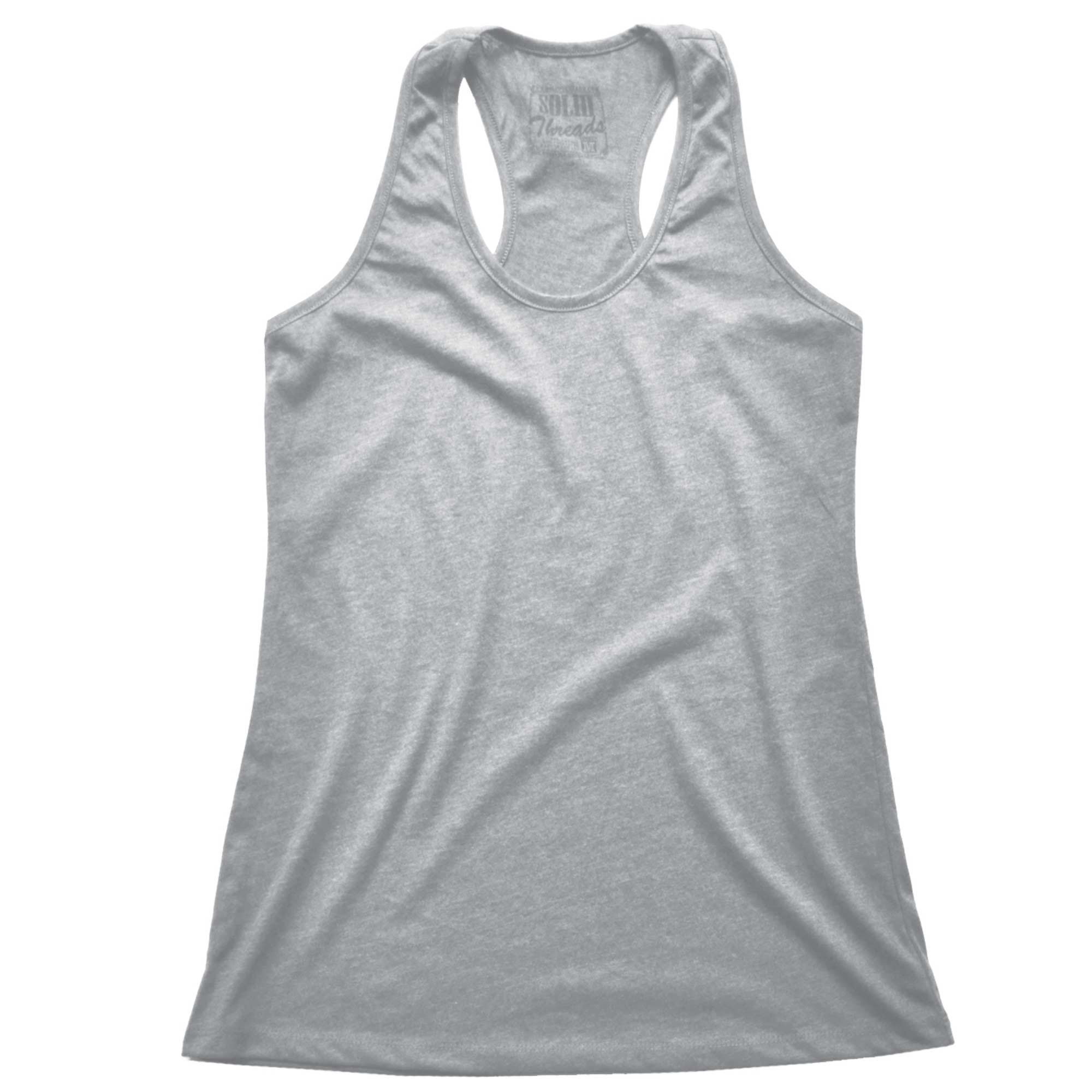 Women's Solid Threads Athletic Grey Tank Top | Vintage Inspired USA Made Tee