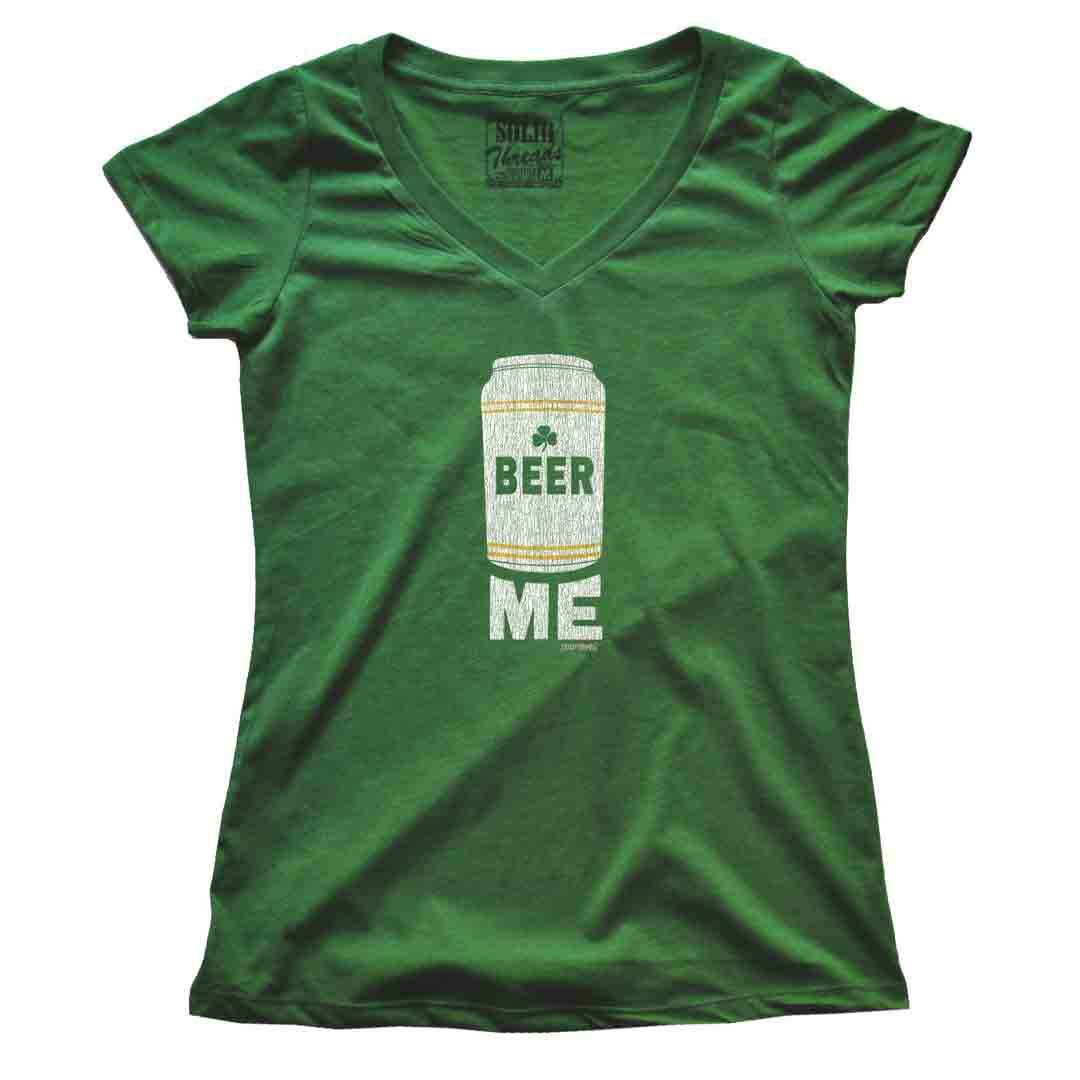Women&#39;s Beer Me Vintage V-neck T-shirt | SOLID THREADS