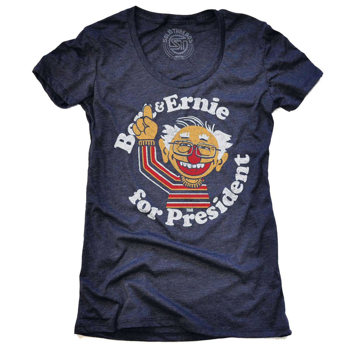 Women&#39;s Bernie (Sanders) Muppet Vintage Graphic T-Shirt | Funny Sesame Street Tee | Solid Threads