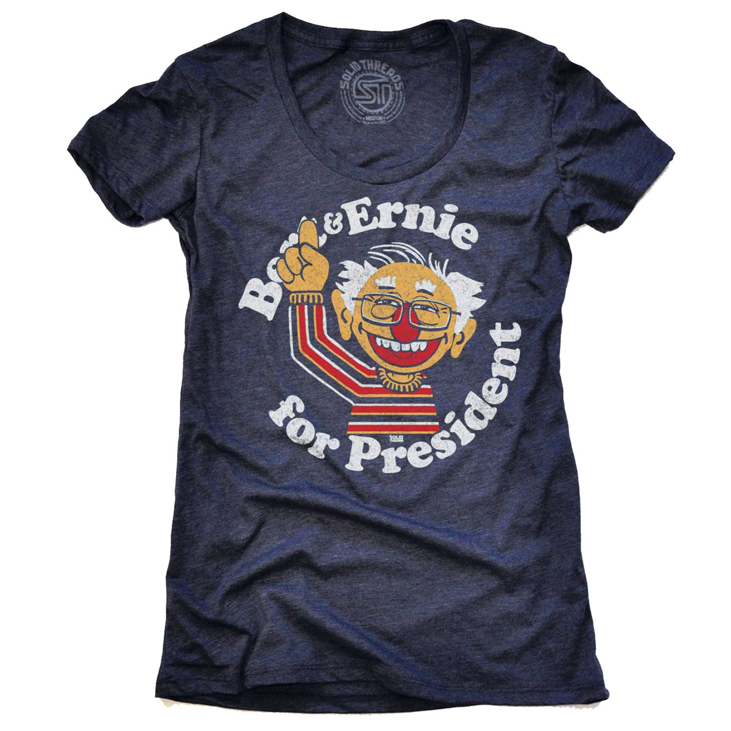 Women's Bernie (Sanders) Muppet Vintage Graphic T-Shirt | Funny Sesame Street Tee | Solid Threads