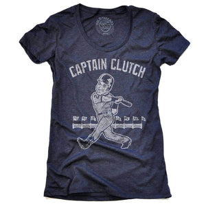 Solid Threads Men's Captain Clutch Vintage Inspired T-Shirt with Retro, Derek Jeter Graphic Navy / Large