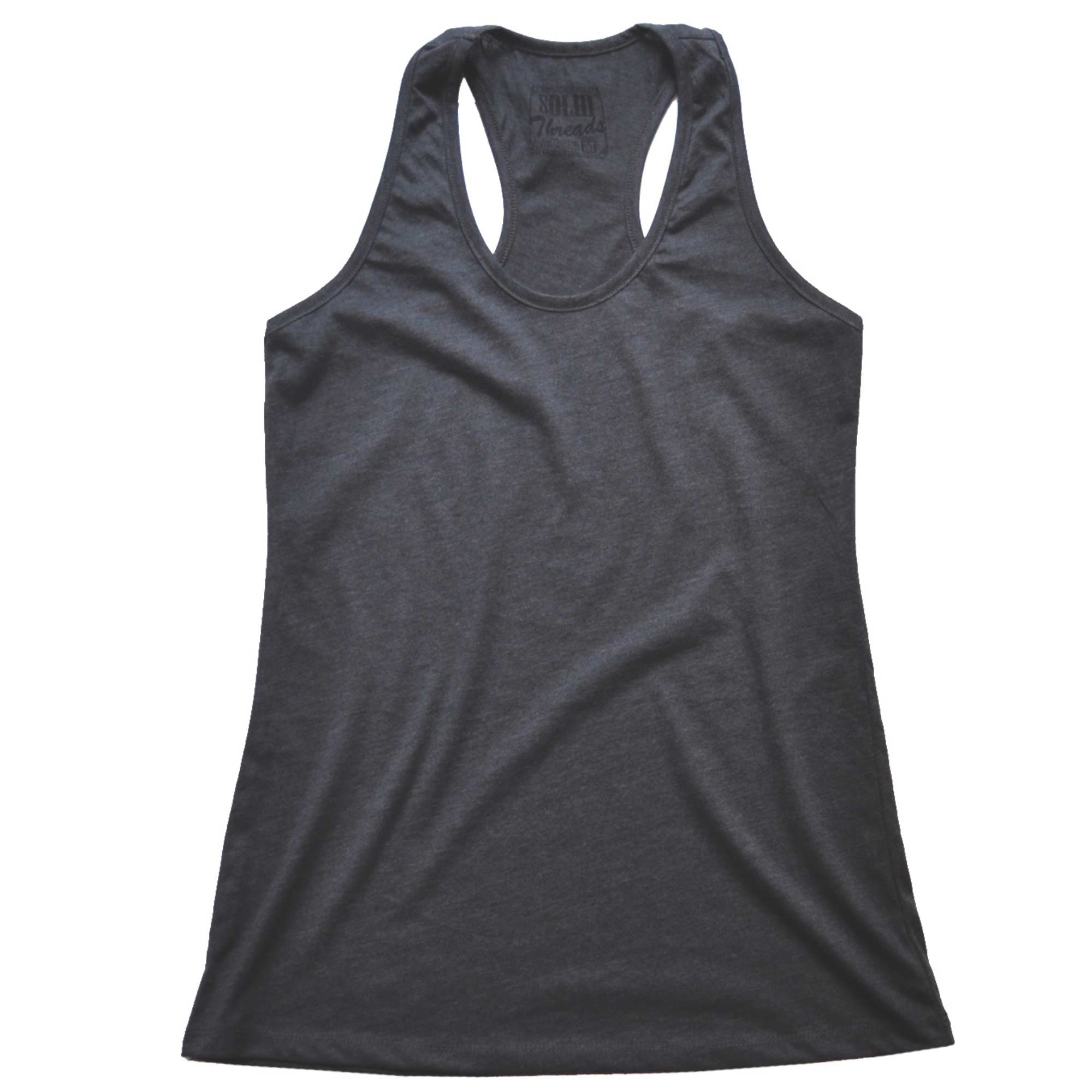 Women's Solid Threads Charcoal Tank Top | Vintage Inspired USA Made Tee