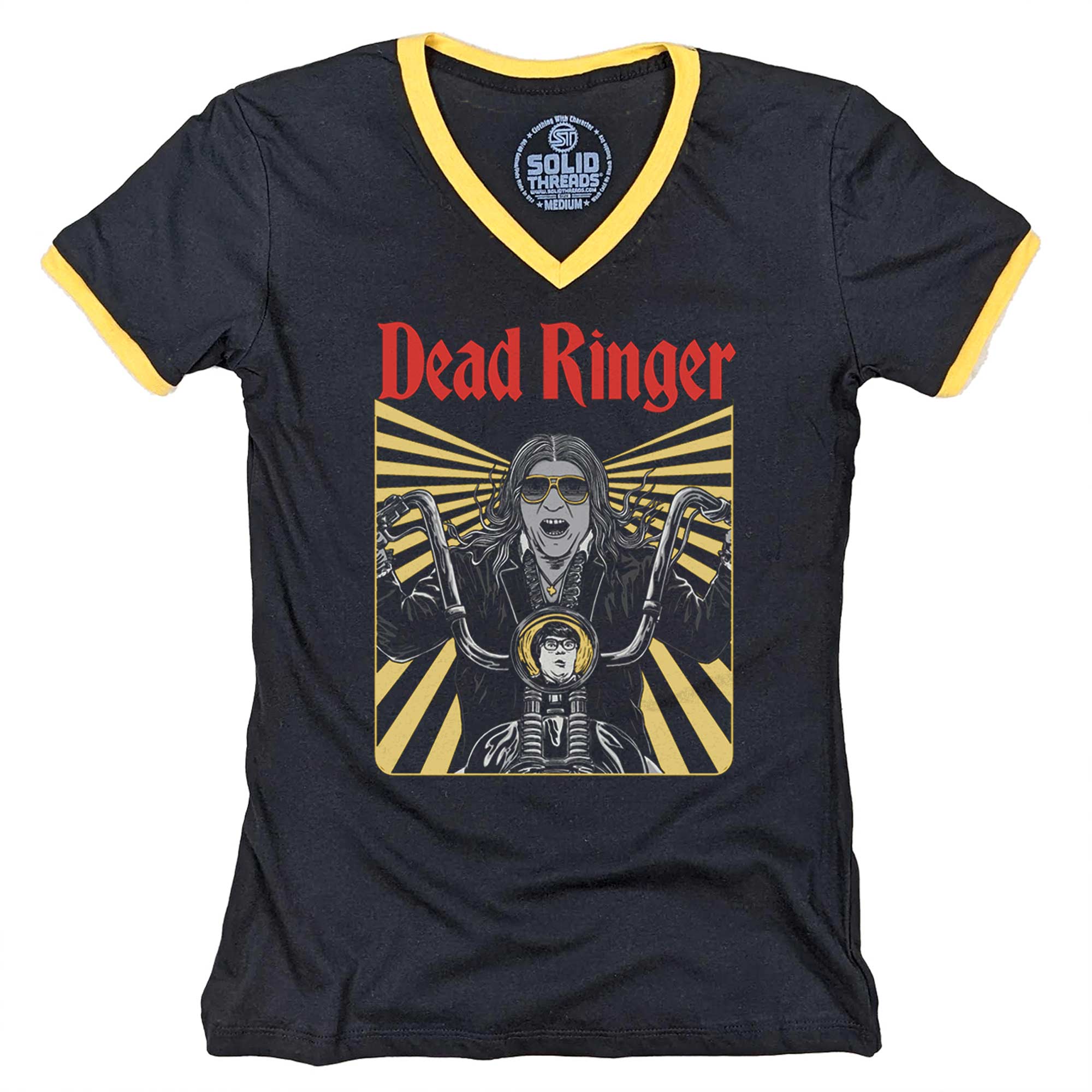 Women's Dead Ringer Special Edition Vintage Graphic V-Neck Tee | Meat Loaf T-shirt | Solid Threads
