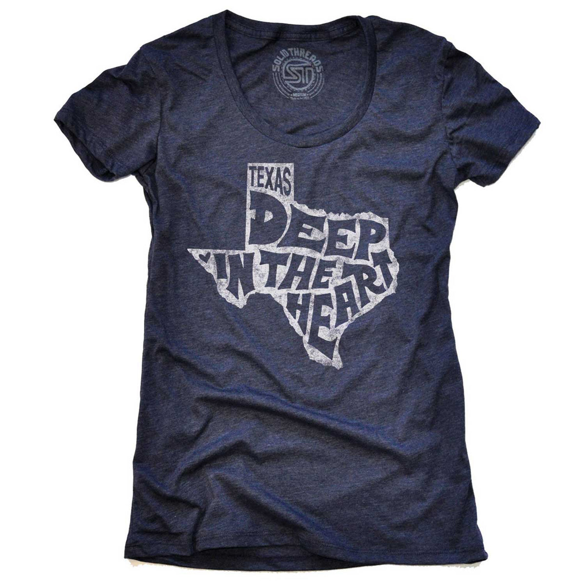 Women&#39;s Deep In The Heart Of Texas Cool Graphic T-Shirt | Vintage Southerner Tee | Solid Threads
