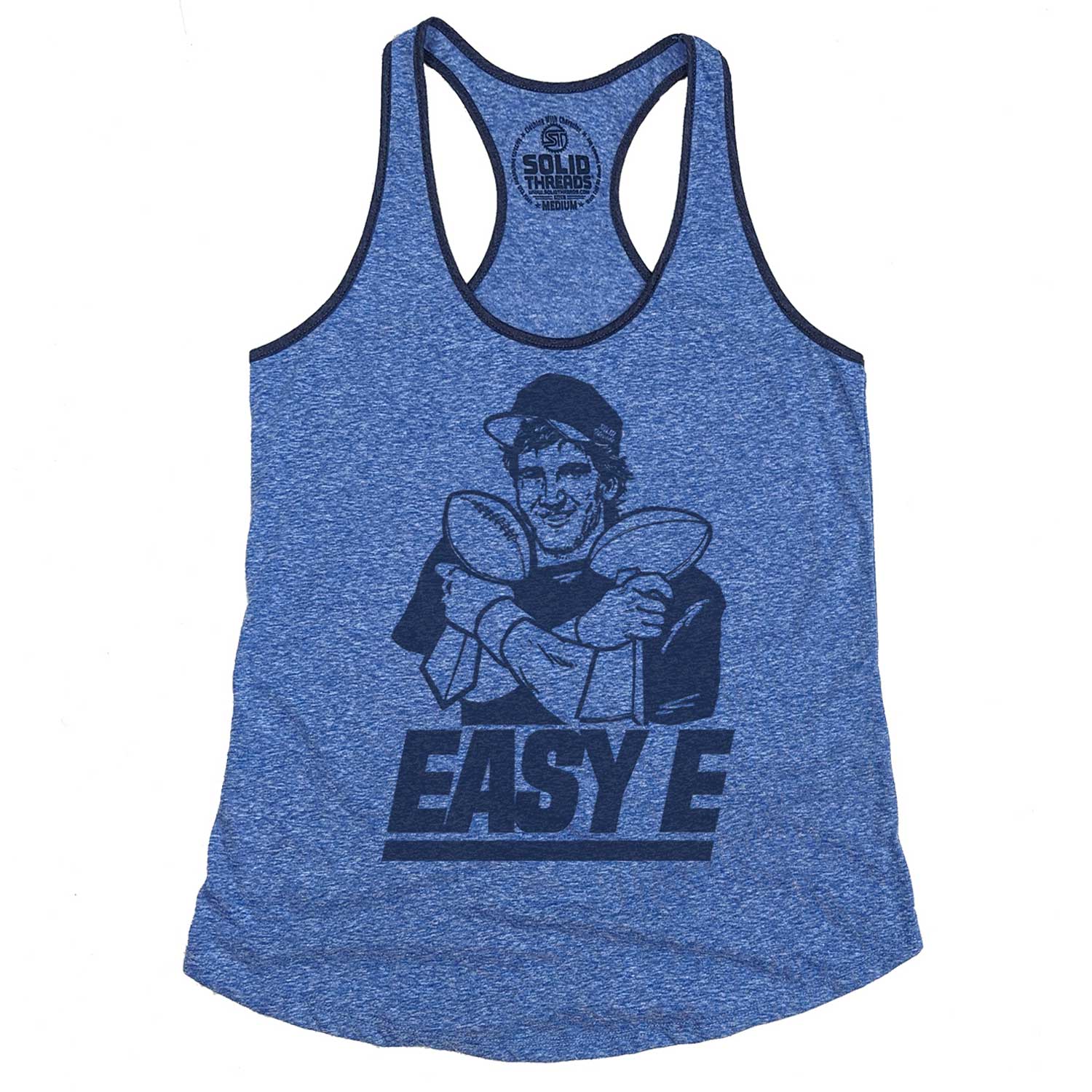 Women's Easy E Vintage Graphic Tank Top | Retro Football T-Shirt | Solid Threads 