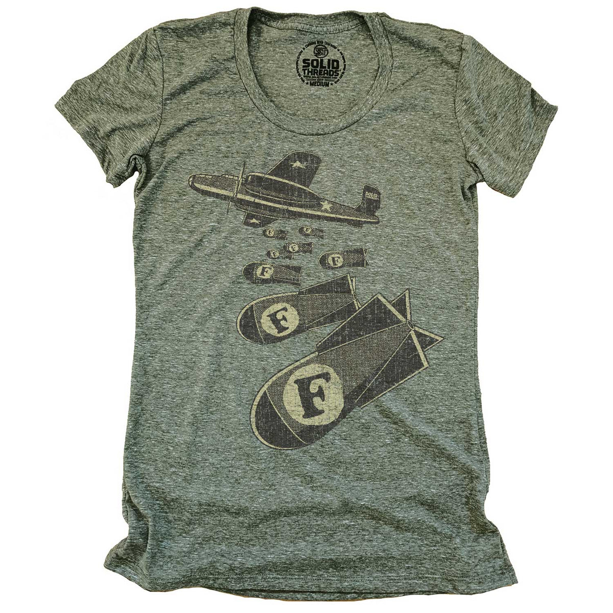 Women&#39;s F-Bombs Funny Double Entendre Graphic Tee | Vintage Swearing Pun T-shirt | SOLID THREADS