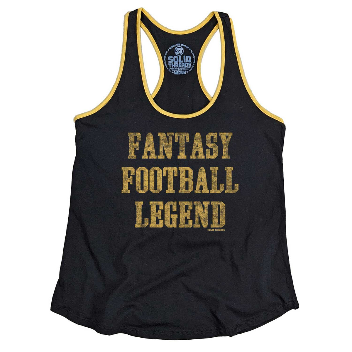 Women&#39;s Fantasy Football Legend Vintage Graphic Tank Top | Funny Sports T-shirt | Solid Threads
