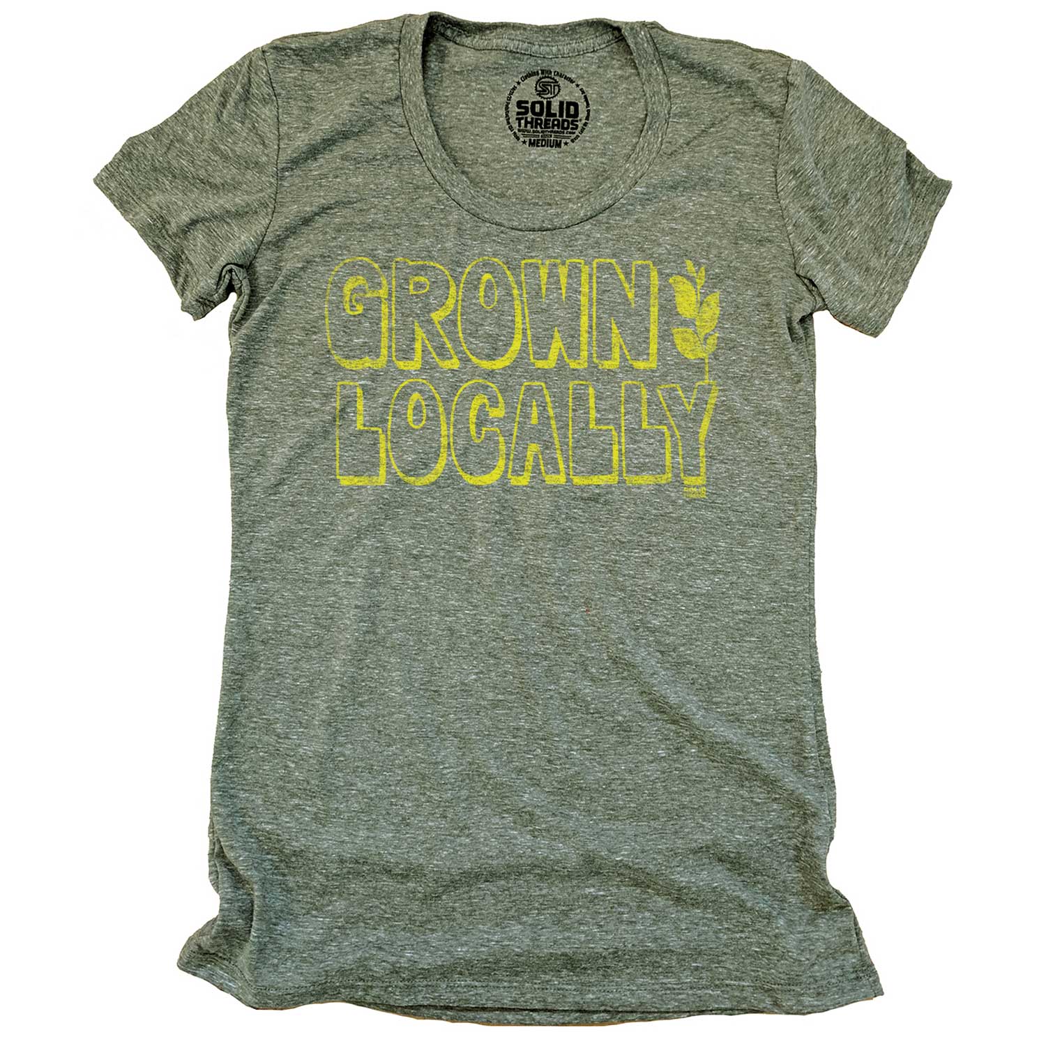 Women's Grown Locally Cool Graphic T-Shirt | Vintage Farm to Table Triblend Tee | Solid Threads