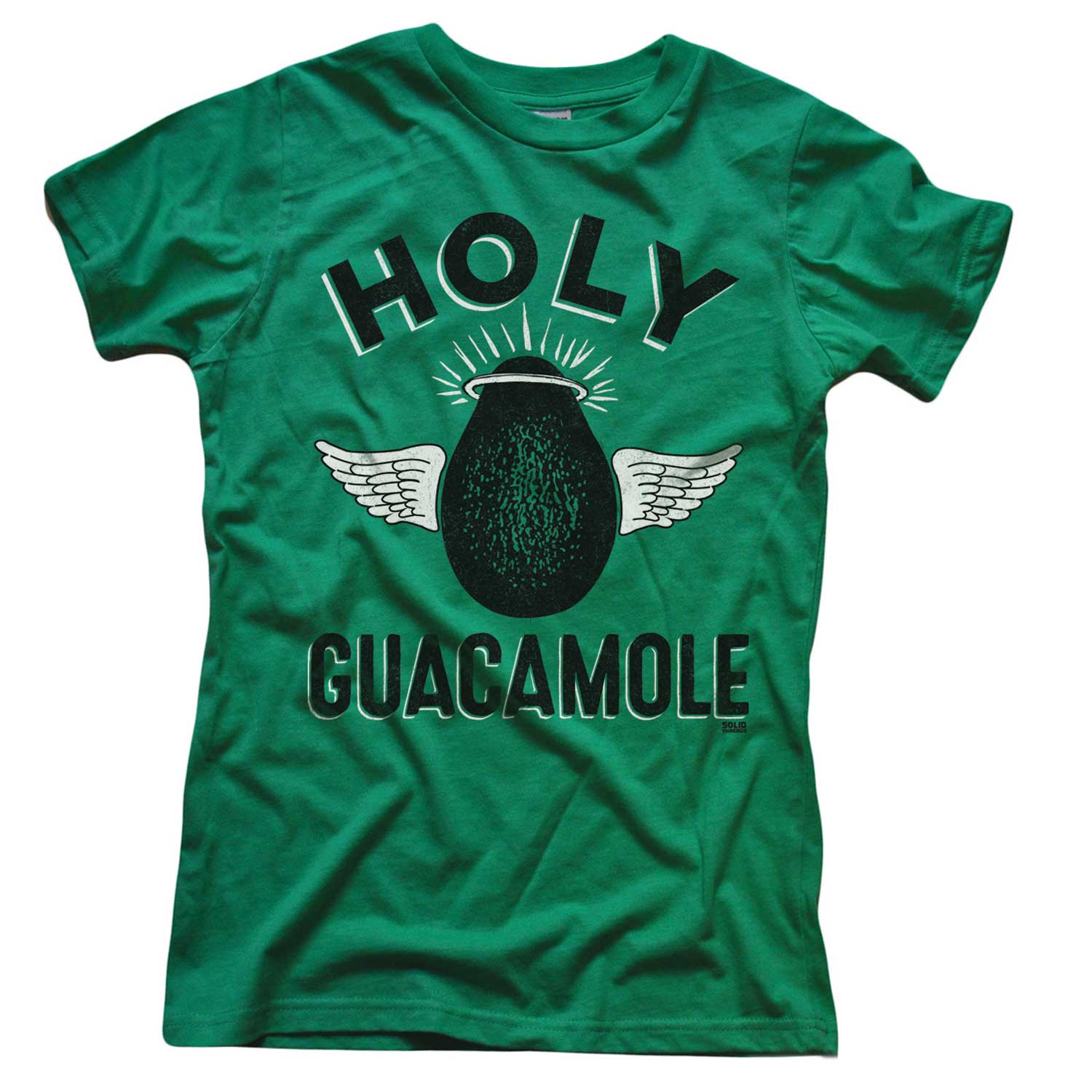 Women's Holy Guacamole Vintage Graphic Crop Top | Funny Avocado T-shirt | Solid Threads