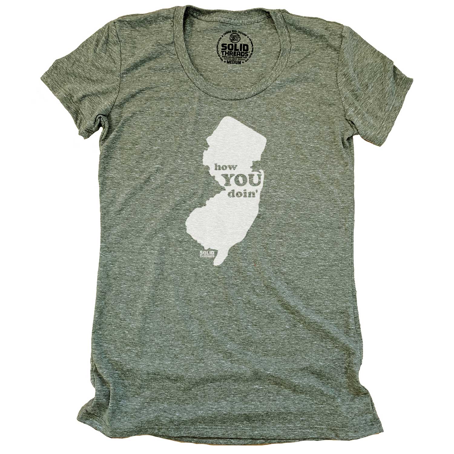 Women's How You Doin' Vintage NJ Graphic T-Shirt | Funny New Jersey Triblend Tee | Solid Threads