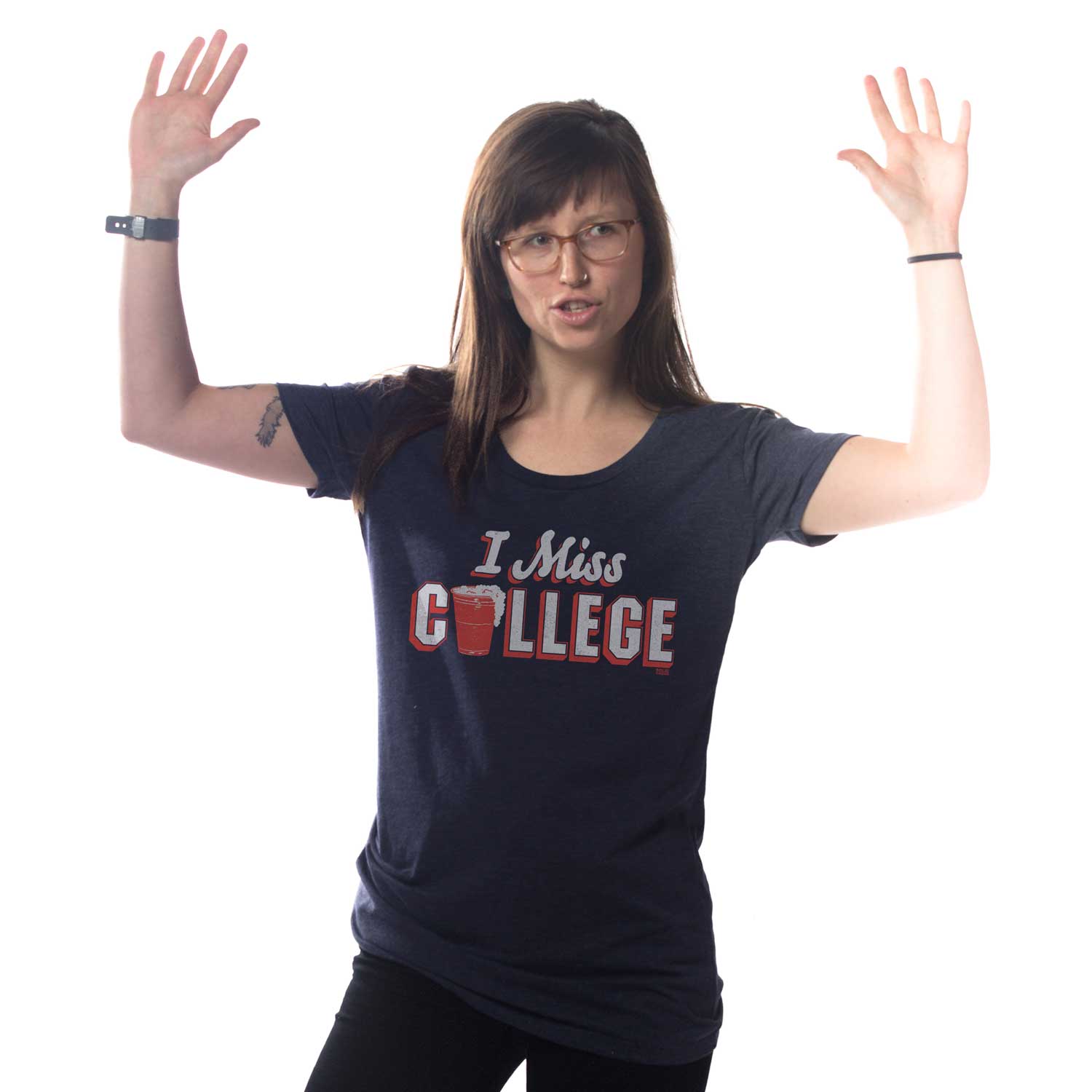 Women's I Miss College Vintage Graphic Tee | Funny College T-shirt | Solid Threads