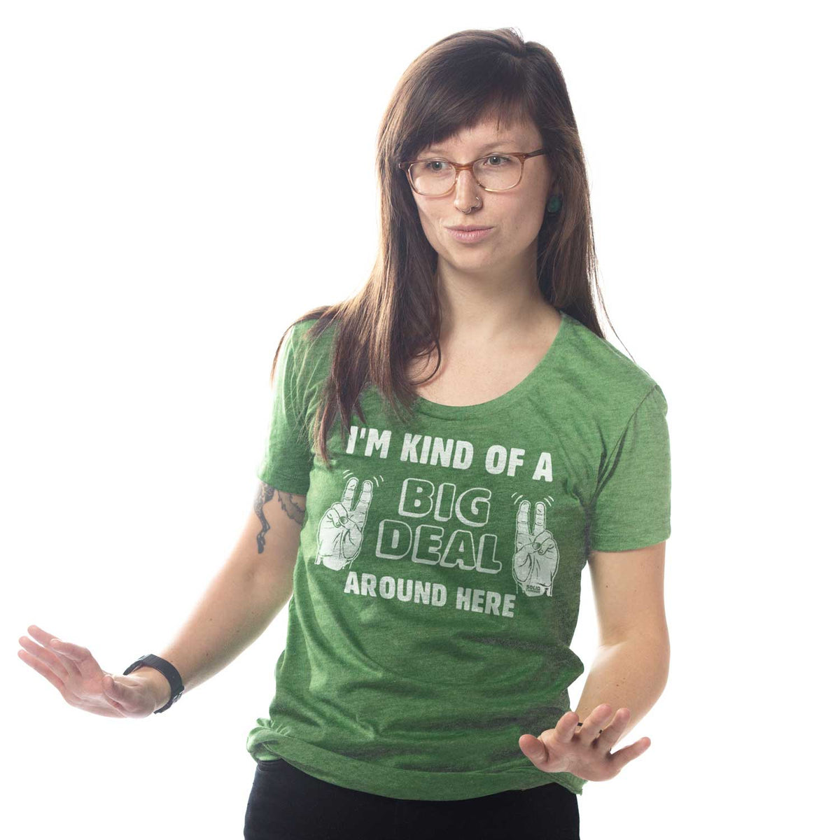 Women's Big Deal Funny Graphic Tee | Vintage Anchorman Triblend T-shirt on Model | SOLID THREADS