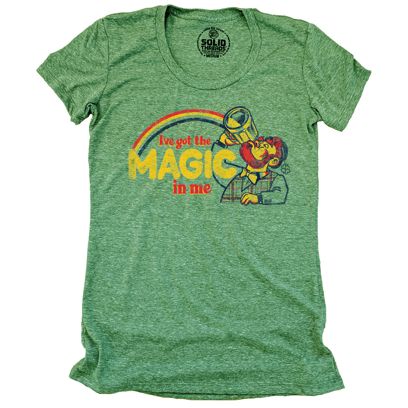 Women's I've Got Magic In Me Vintage Graphic T-Shirt | Funny Leprechaun Triblend Tee | Solid Threads
