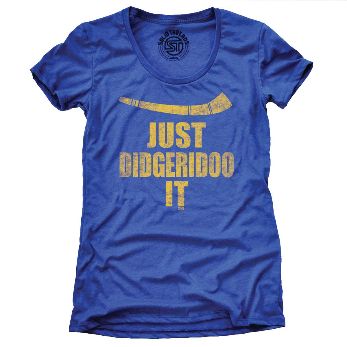 Women&#39;s Just Didgeridoo It Vintage Inspired T-shirt | Retro Nike Logo Parody Graphic Tee | Solid Threads