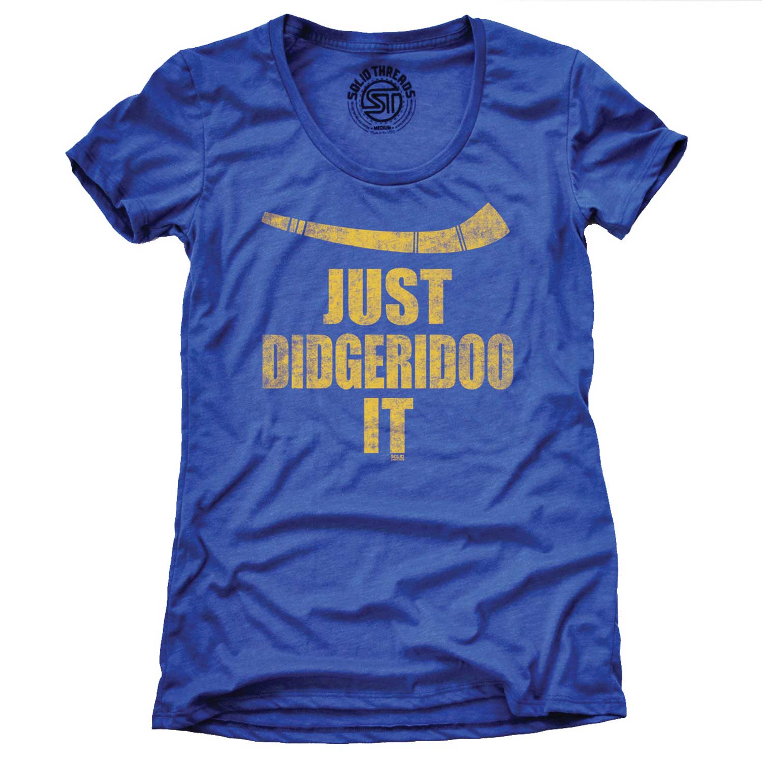 Women's Just Didgeridoo It Vintage Inspired T-shirt | Retro Nike Logo Parody Graphic Tee | Solid Threads