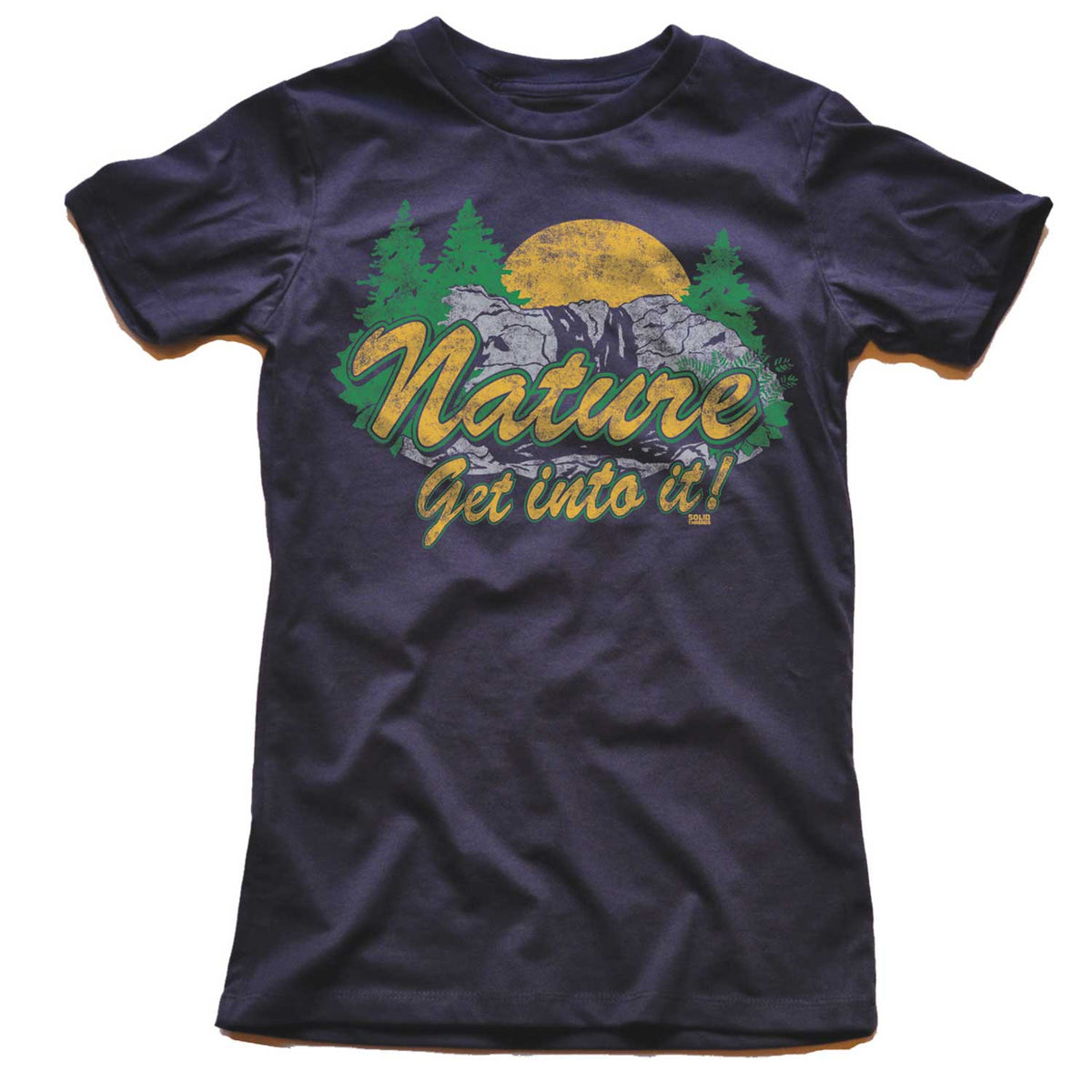 Women&#39;s Nature, Get Into It Vintage Graphic Crop Top | Retro Outdoors T-shirt | Solid Threads