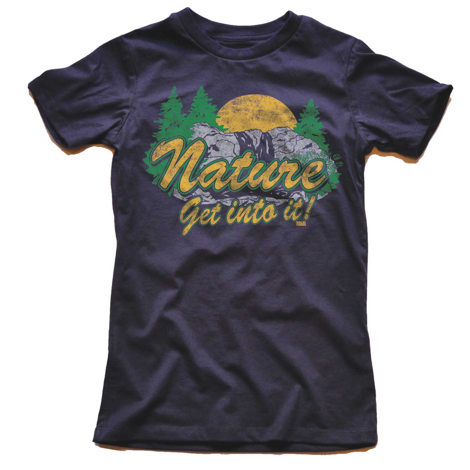 Women's Nature, Get Into It Vintage Graphic Crop Top | Retro Outdoors T-shirt | Solid Threads