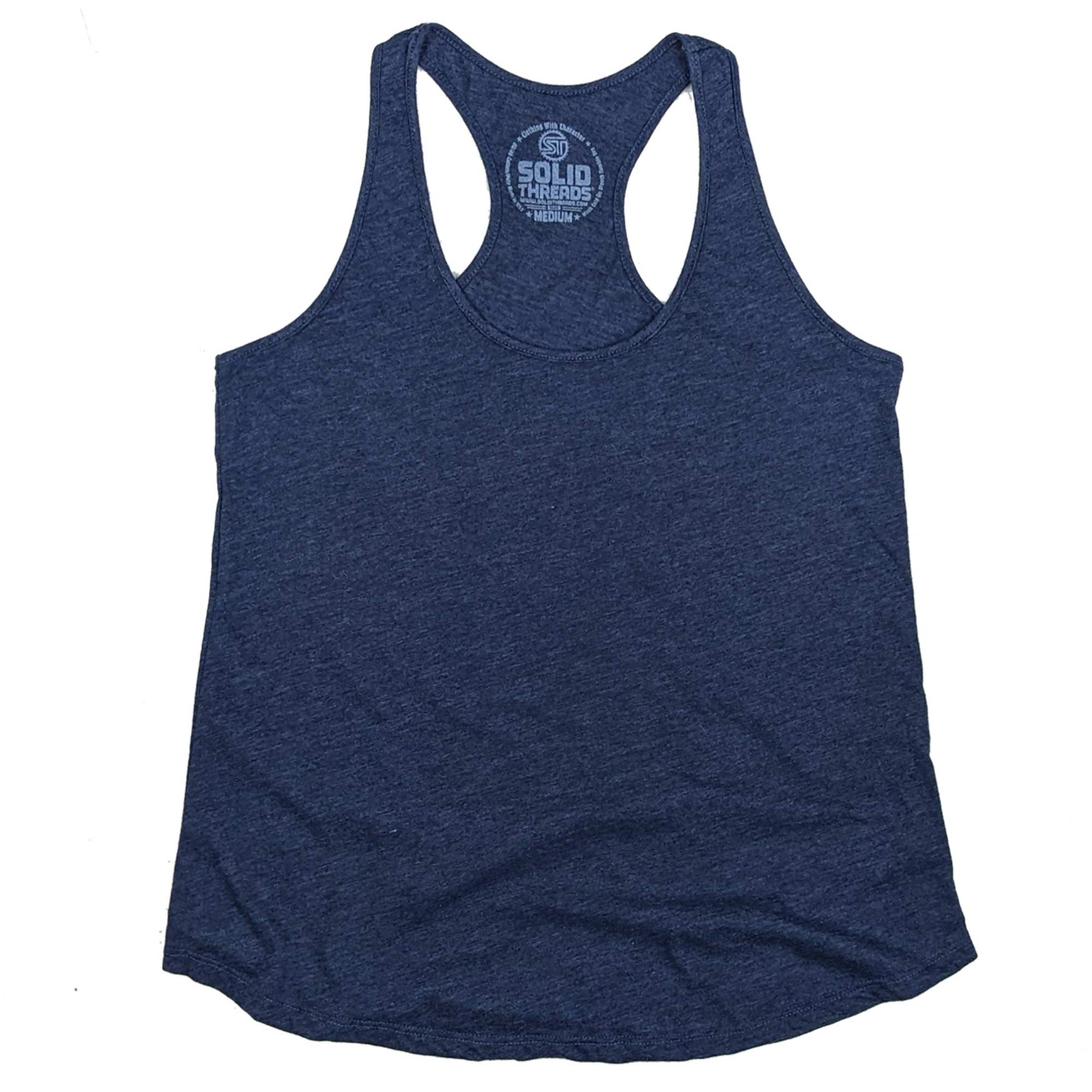 Women's Solid Threads Navy Tank Top | Vintage Inspired USA Made Tee