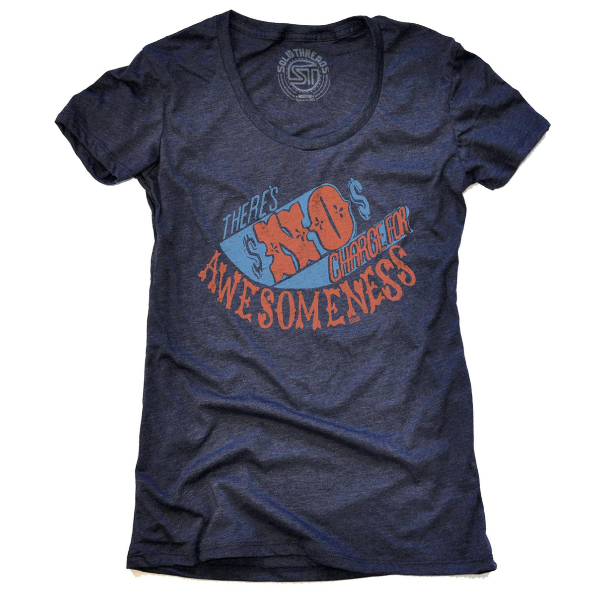 Women&#39;s No Charge For Awesomeness Vintage Graphic Tee | Funny Get Well Soon T-Shirt | Solid Threads