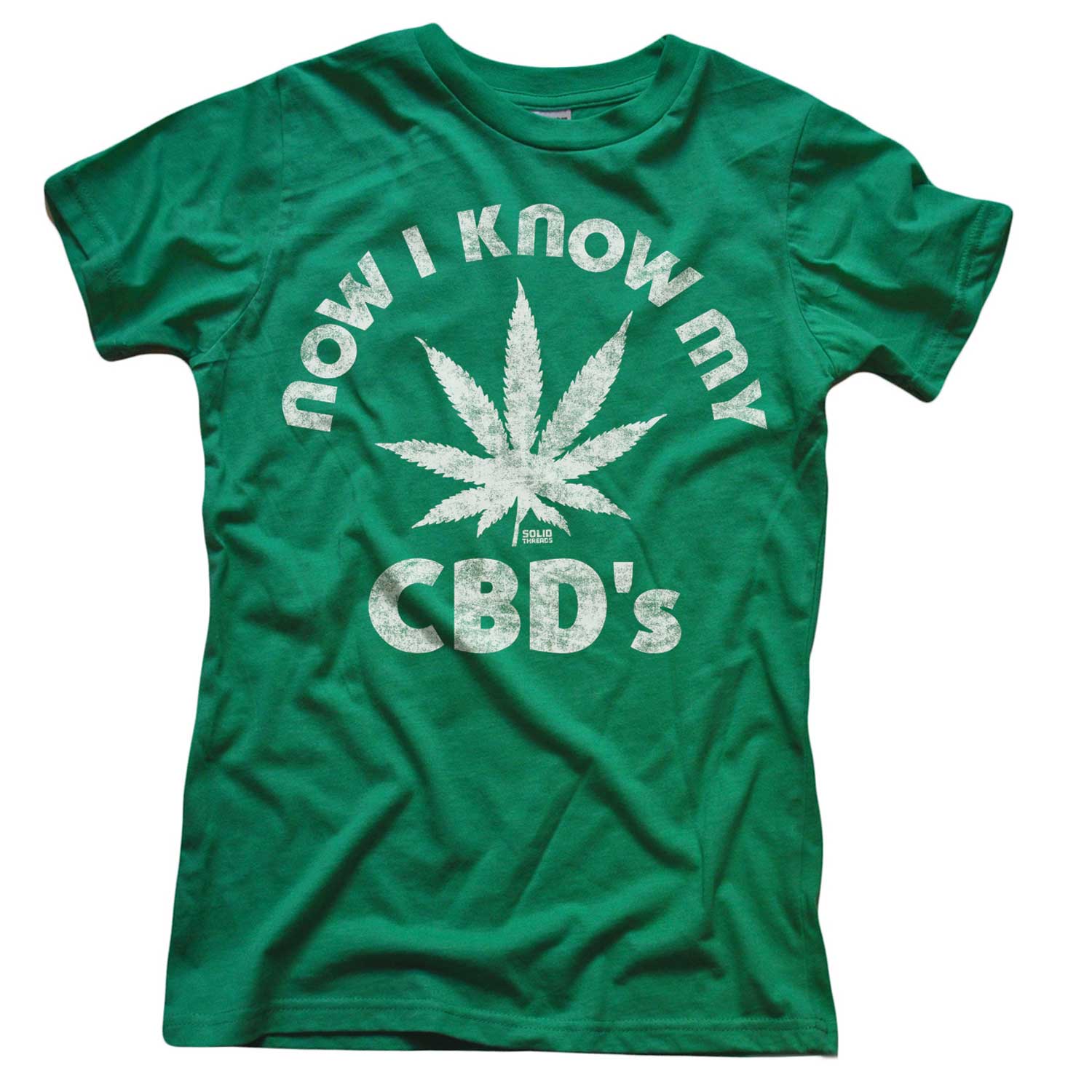 Women's Now I Know My CBD's Vintage Graphic Crop Top | Funny Cannabis T-shirt | Solid Threads