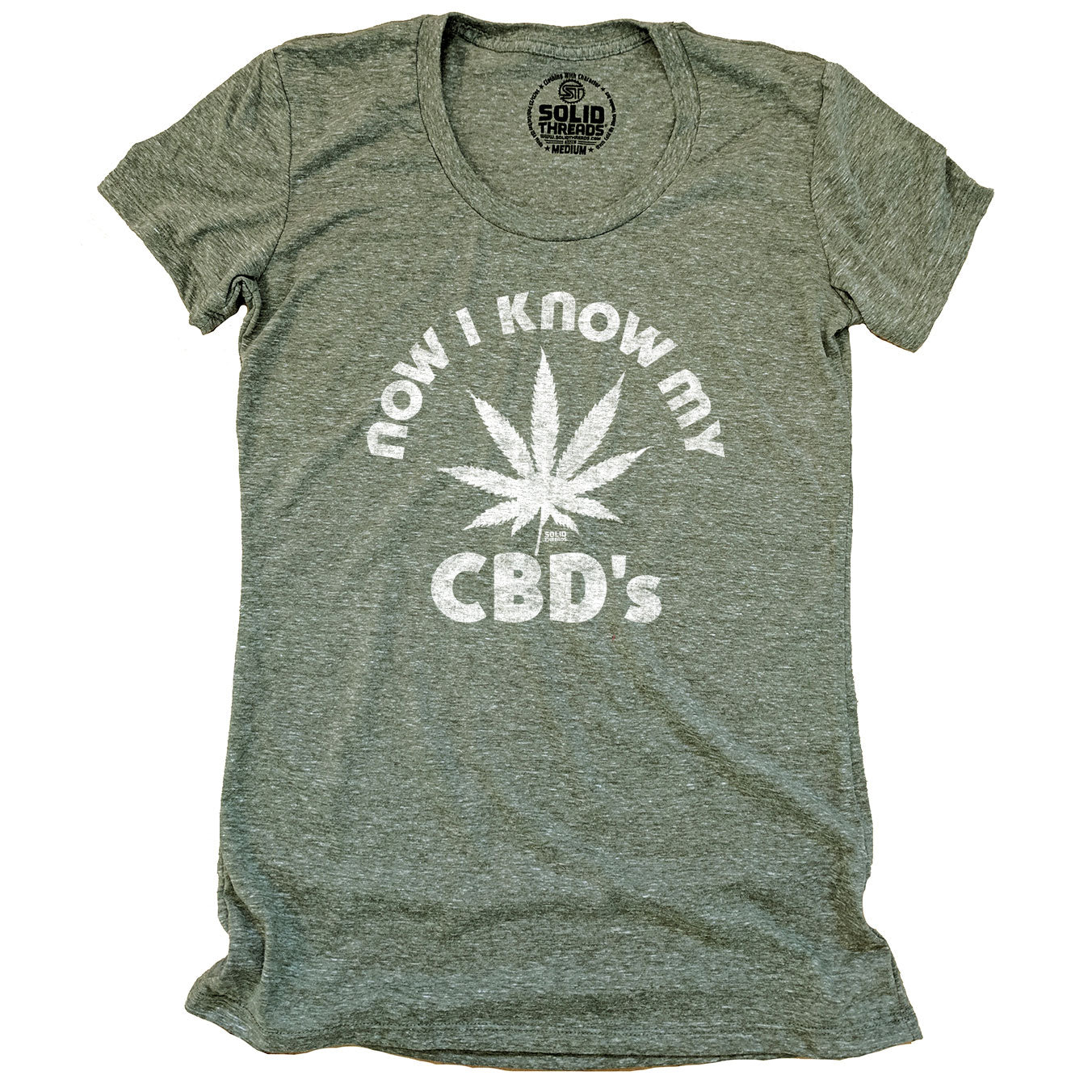 Women's Now I Know My CBD's Vintage Graphic Tee | Retro Marijuana Triblend T-shirt | SOLID THREADS