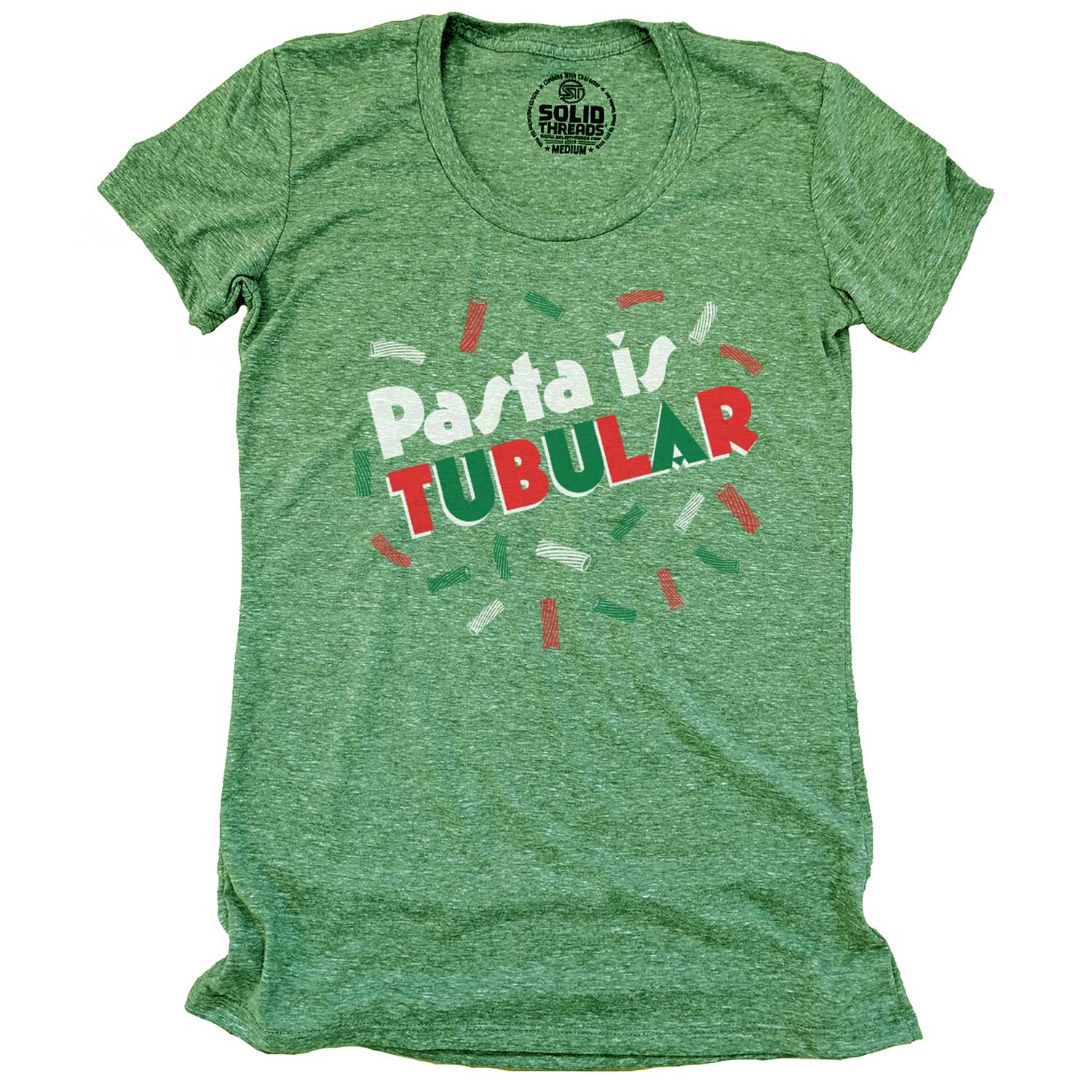 Women's Pasta is Tubular Vintage Inspired T-shirt | Retro Italian Graphic Tee | Solid Threads