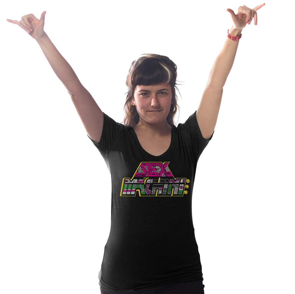 Women's Sex Machine Vintage Graphic Tee | Cool James Brown T-shirt on Model | Solid Threads