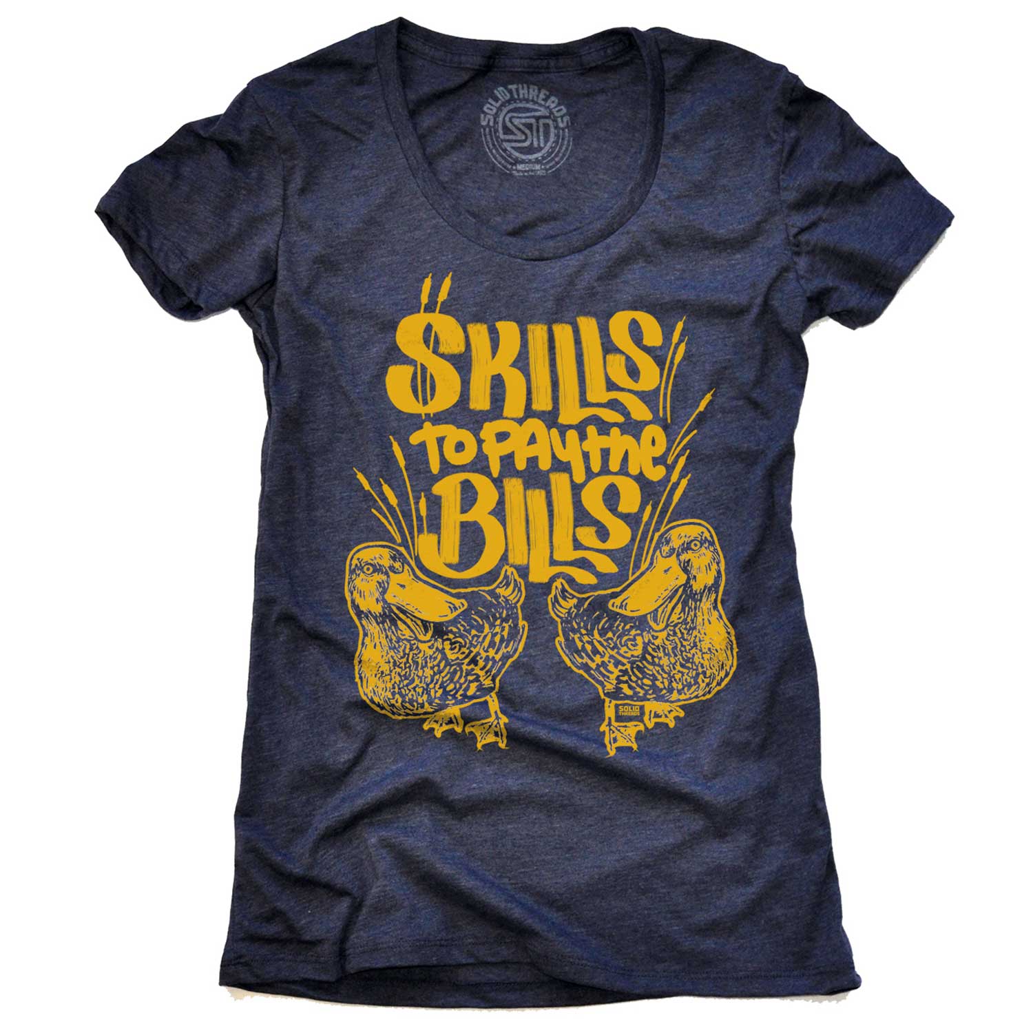 Women's Skills to Pay the Bills Vintage Graphic Tee | Funny Mallard Duck Graphic Tee | Solid Threads