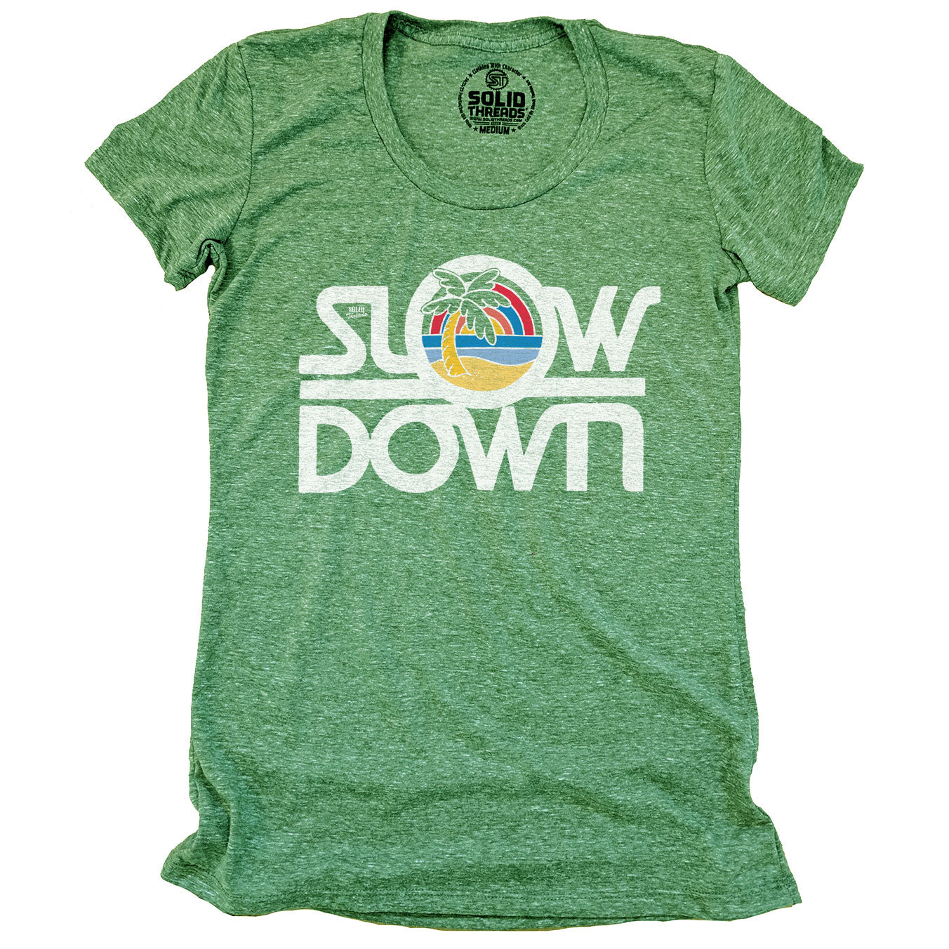 Men's Casual White Slow Down Graphic T-Shirt