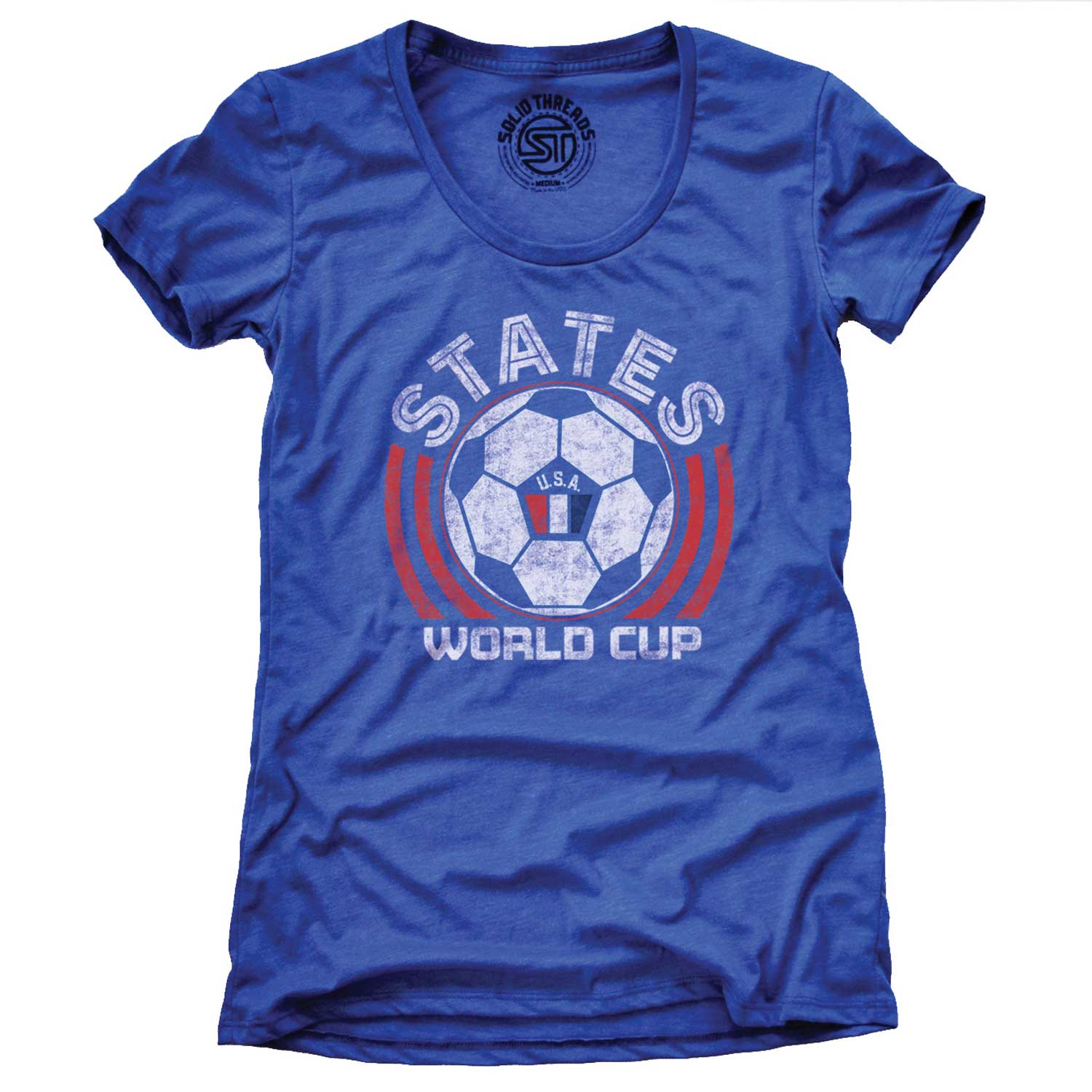 Women's US National Soccer Team Cool Graphic T-Shirt | Vintage FIFA World Cup Tee | Solid Threads