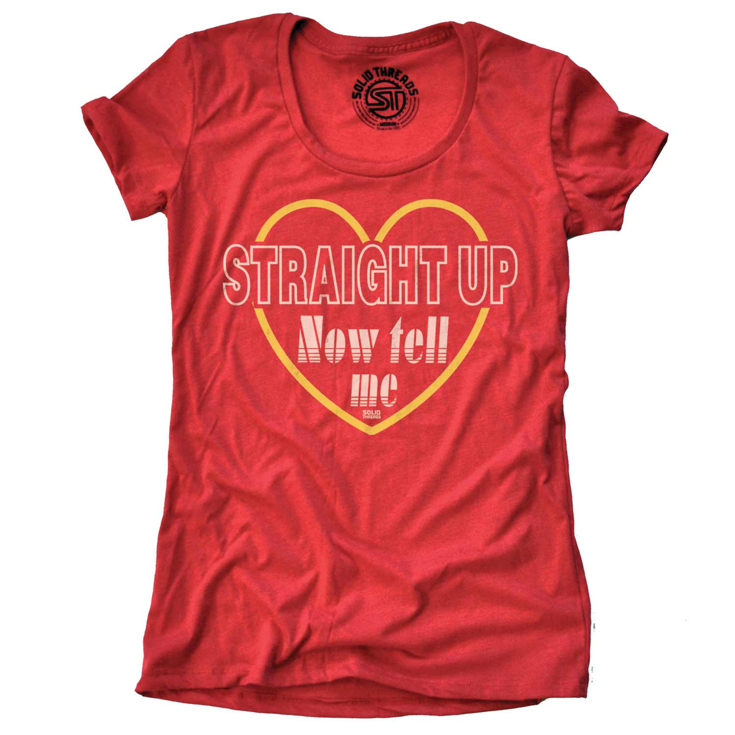Women's Straight Up Now Tell Me Cool Graphic T-Shirt | Vintage 80s Paul Abdul Tee | Solid Threads