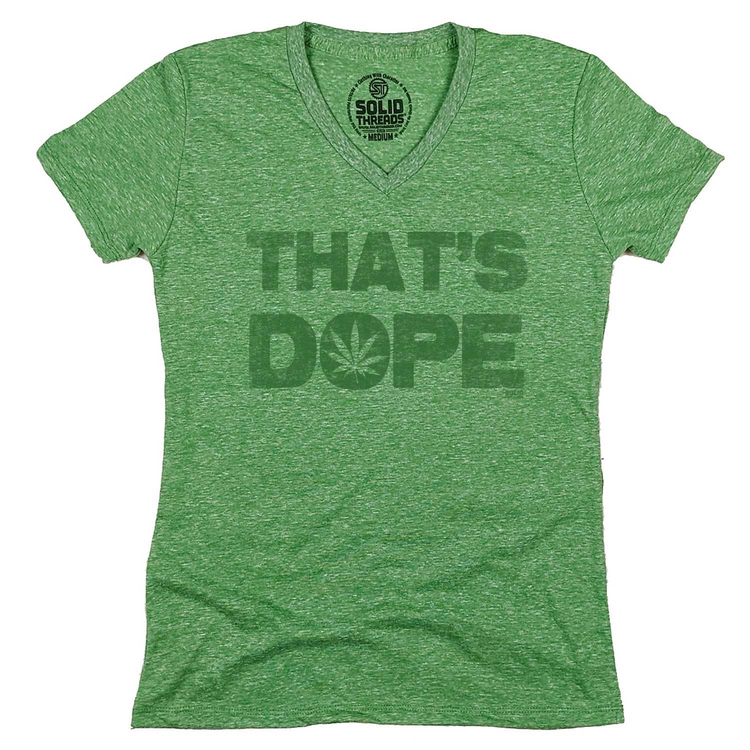 Women's That's Dope Vintage Graphic V-Neck Tee | Retro Marijuana T-Shirt | Solid Threads