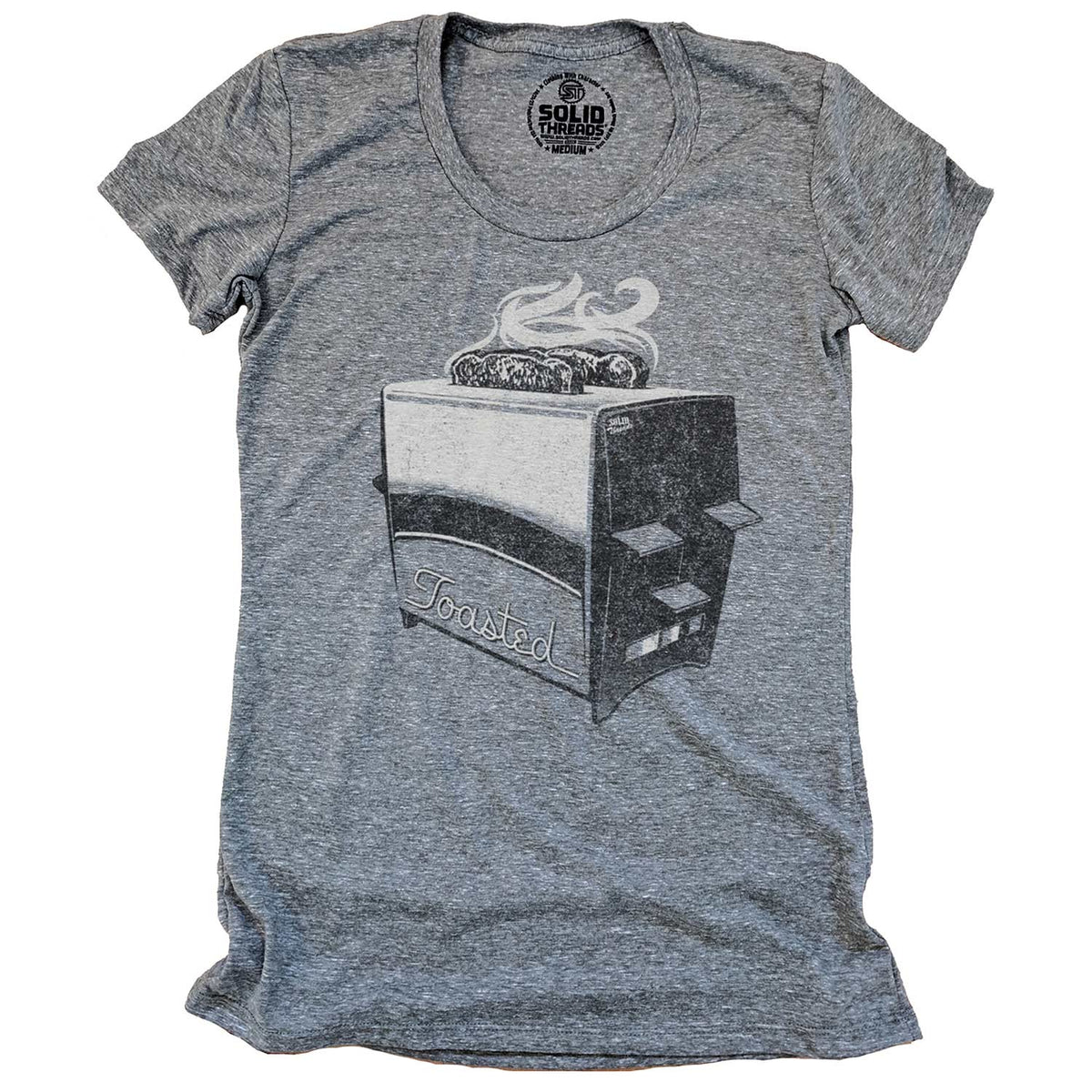 Women&#39;s Toasted Vintage Marijuana Graphic T-Shirt | Funny Stoner Tee | Solid Threads