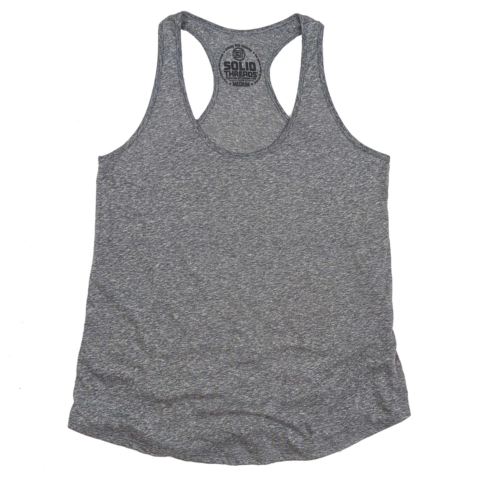 Women's Solid Threads Triblend Grey Tank Top | Vintage Inspired USA Made Tee