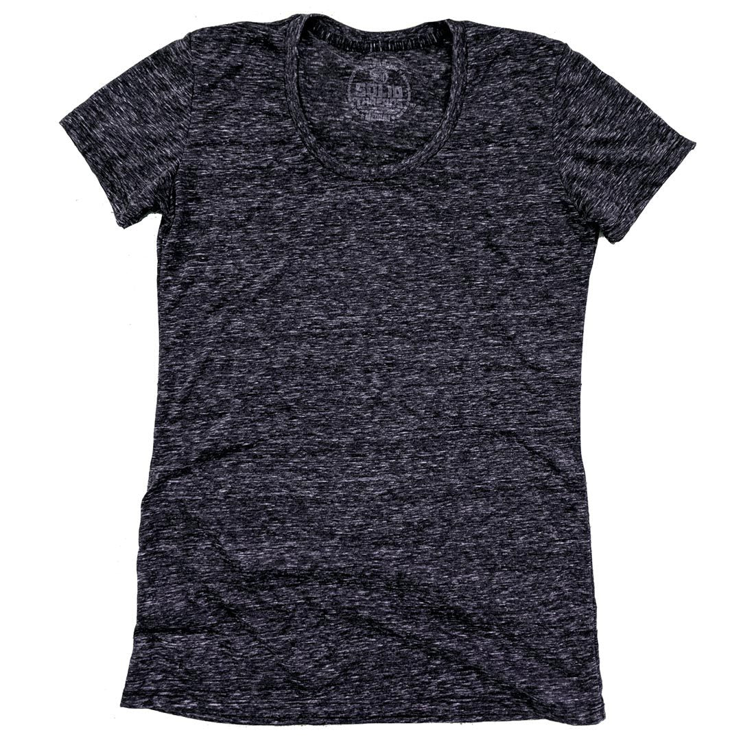 Women's Solid Threads Triblend Dark Charcoal T-shirt