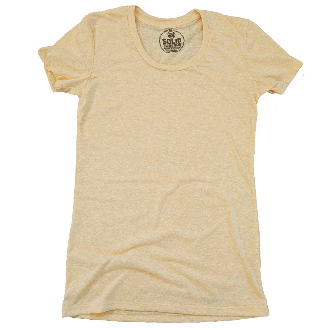 Women's Solid Threads Triblend Gold T-shirt