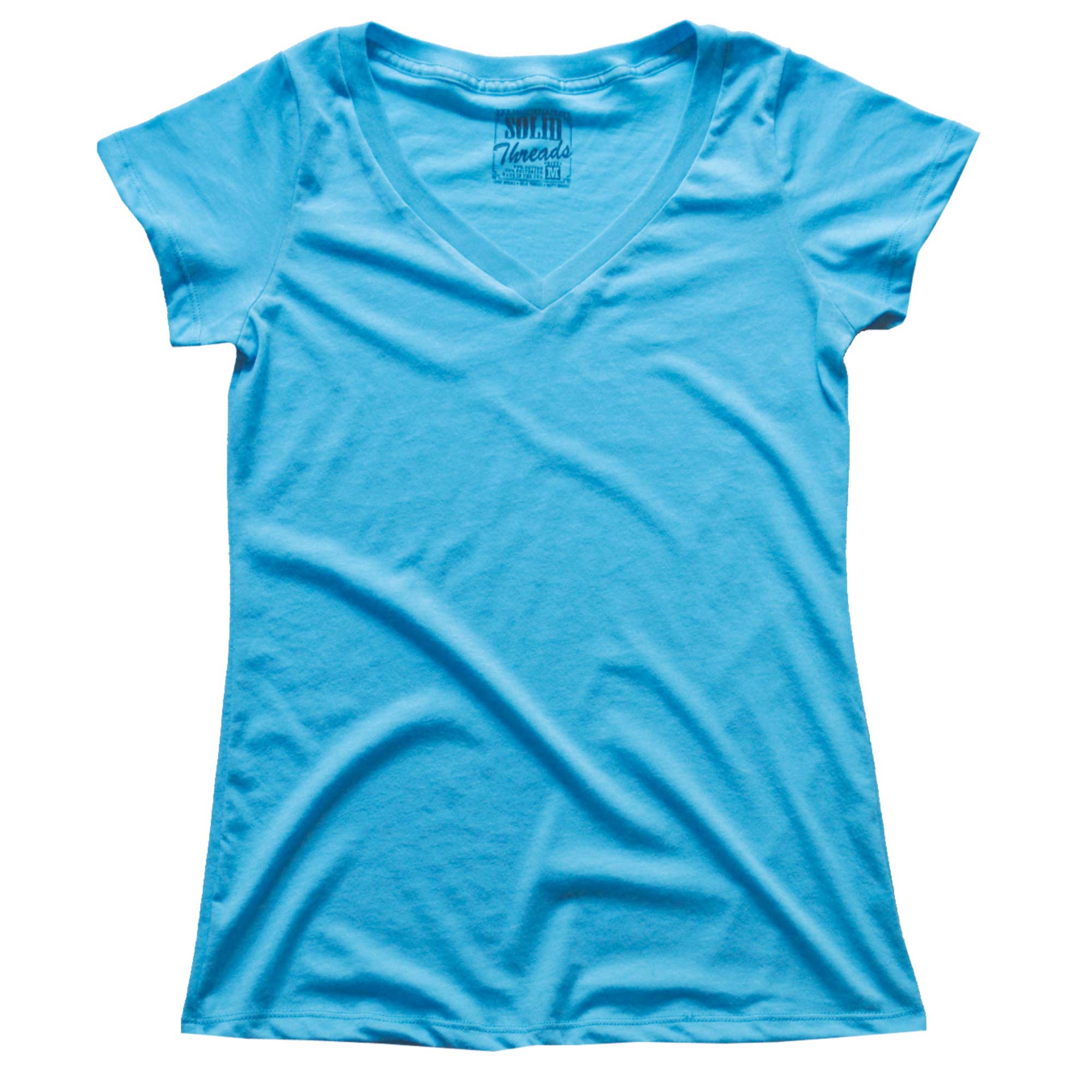 Women's Solid Threads V-Neck T-shirt