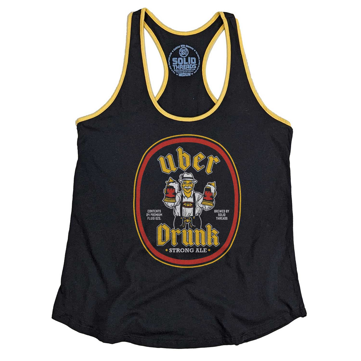 Women&#39;s Uber Drunk Vintage Graphic Tank Top | Retro Oktoberfest T-shirt | Solid Threads