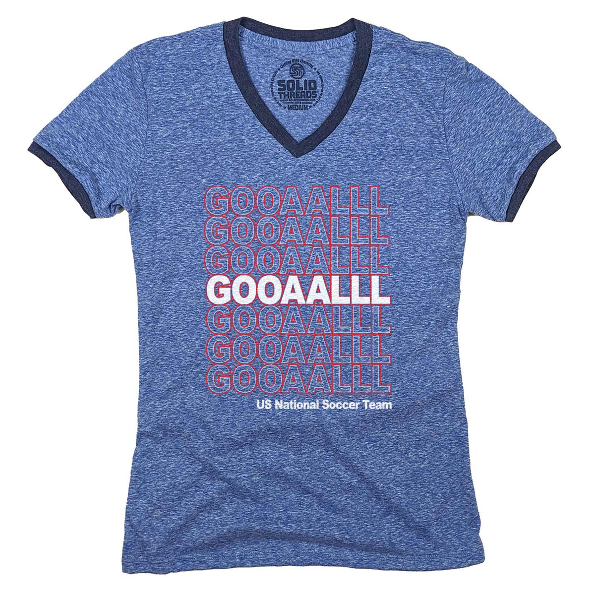 Women&#39;s US Soccer Gooaalll V-Neck Tee