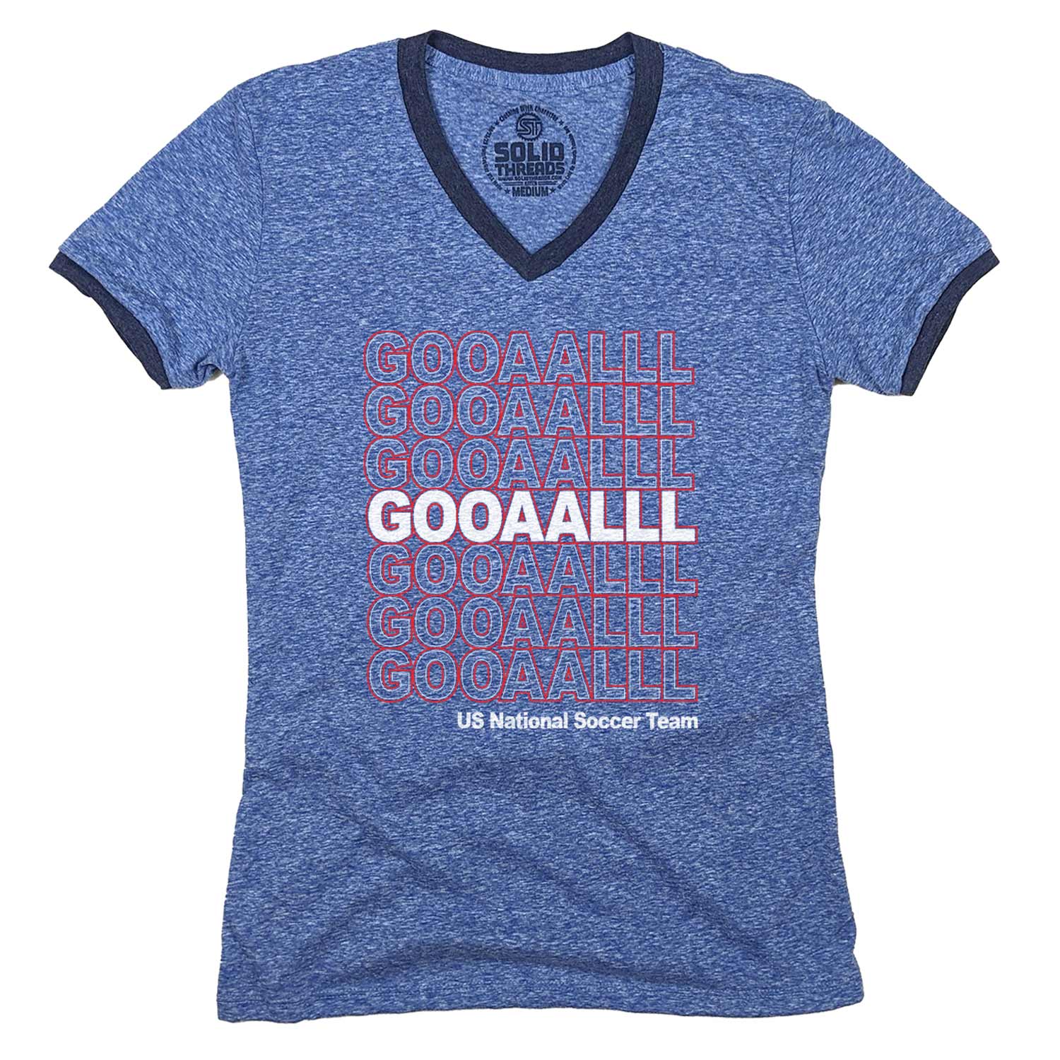 Women's US Soccer Gooaalll V-Neck Tee