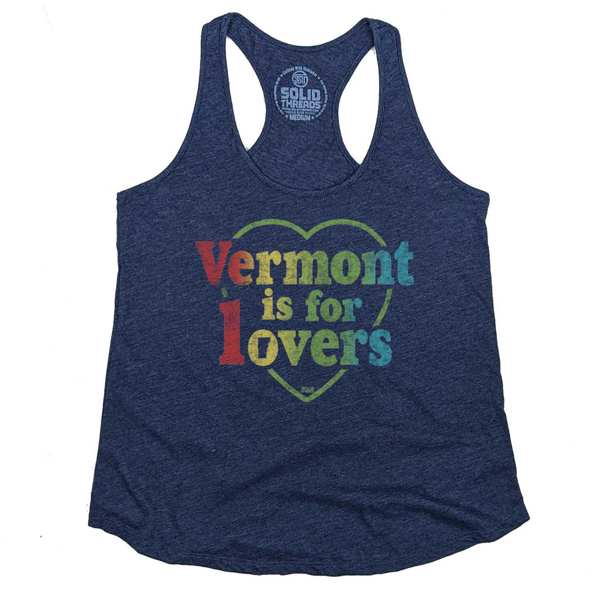 Women&#39;s Vermont is for Lovers Vintage Graphic Tank Top | Retro Vermont T-shirt | Solid Threads