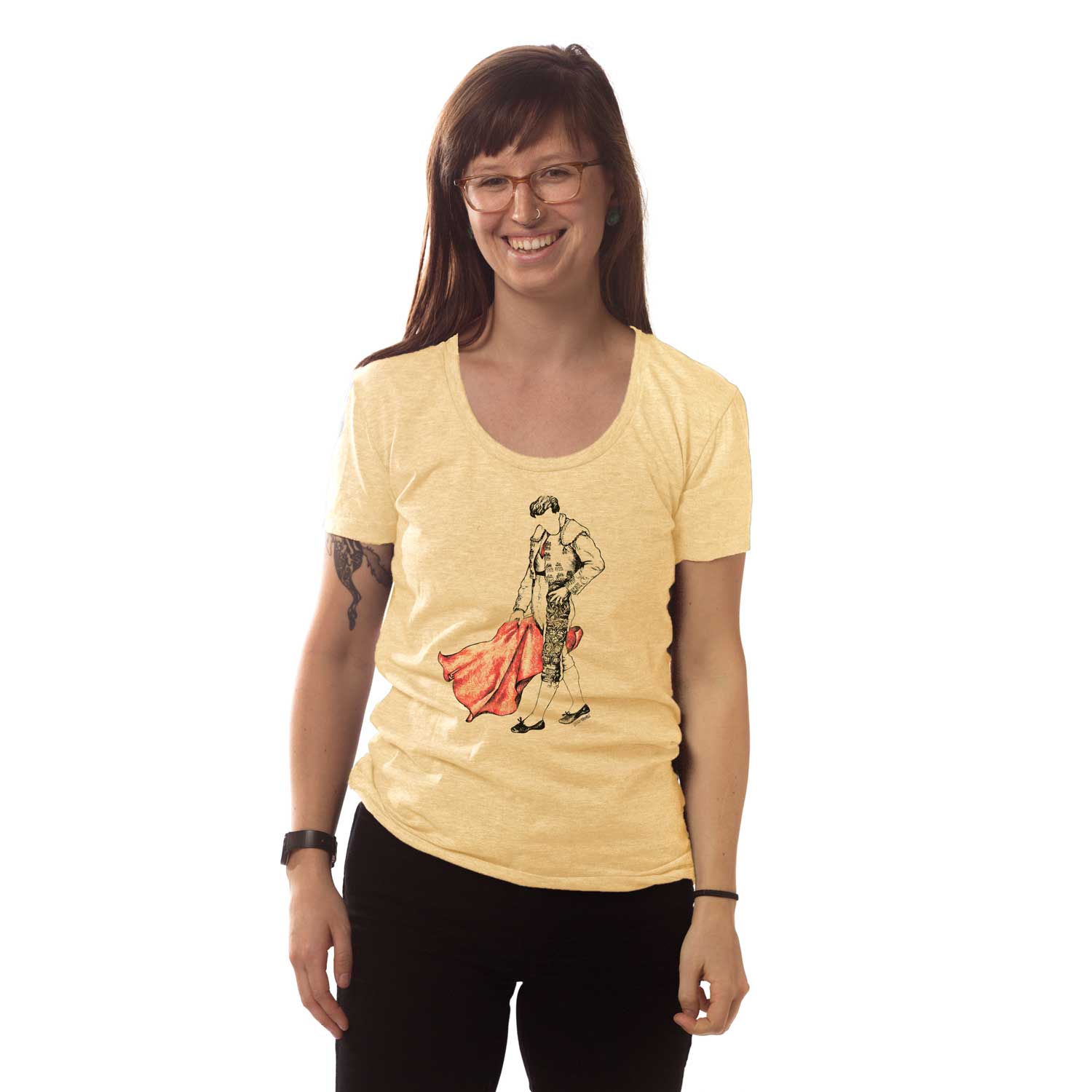 Women's Matador Cool Torero Graphic T-Shirt | Vintage Bull Fighter Tee | Solid Threads