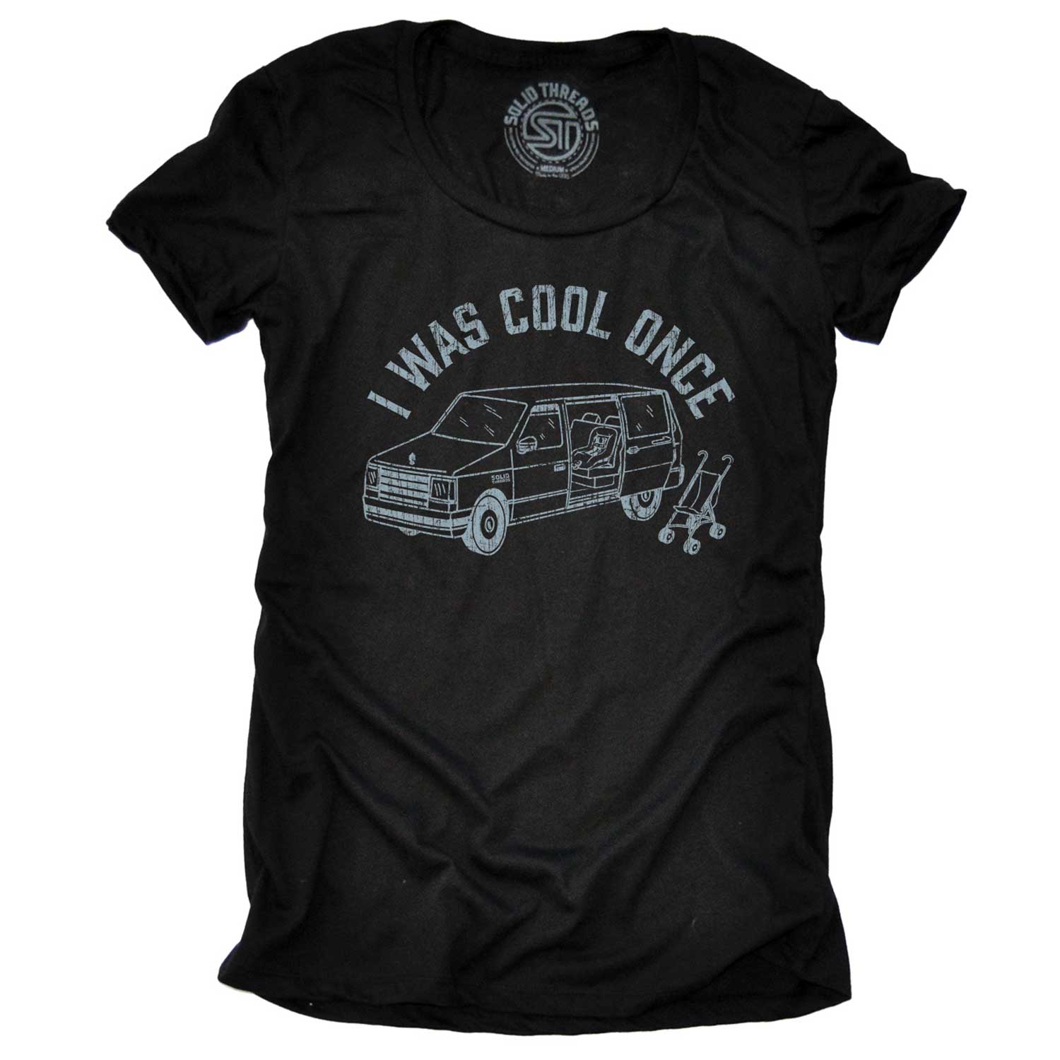 Women's Was Cool Once Funny Parenthood Graphic Tee | Retro New Mom Mini Van T-shirt | SOLID THREADS