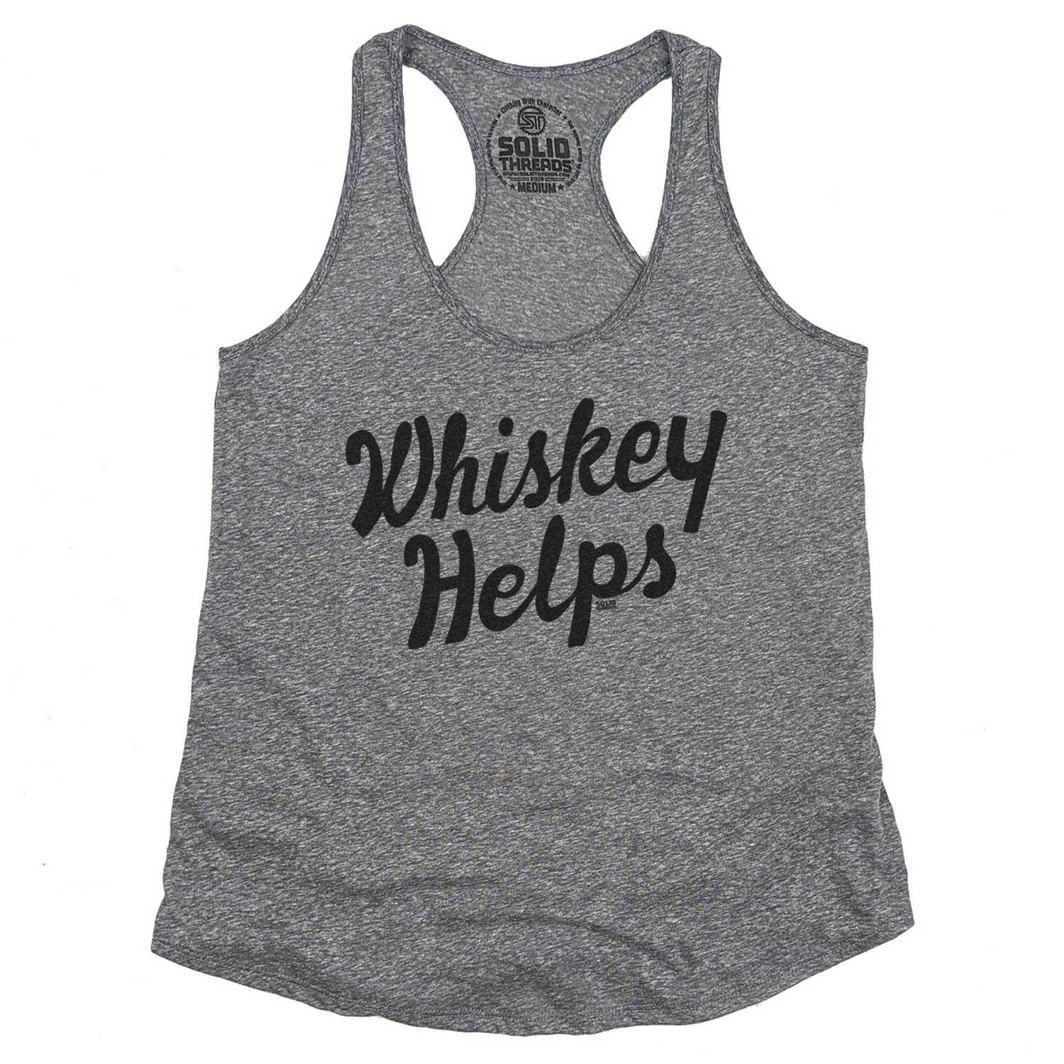 Women's Whiskey Helps Vintage Graphic Tank Top | Funny Drinking T-Shirt | Sold Threads