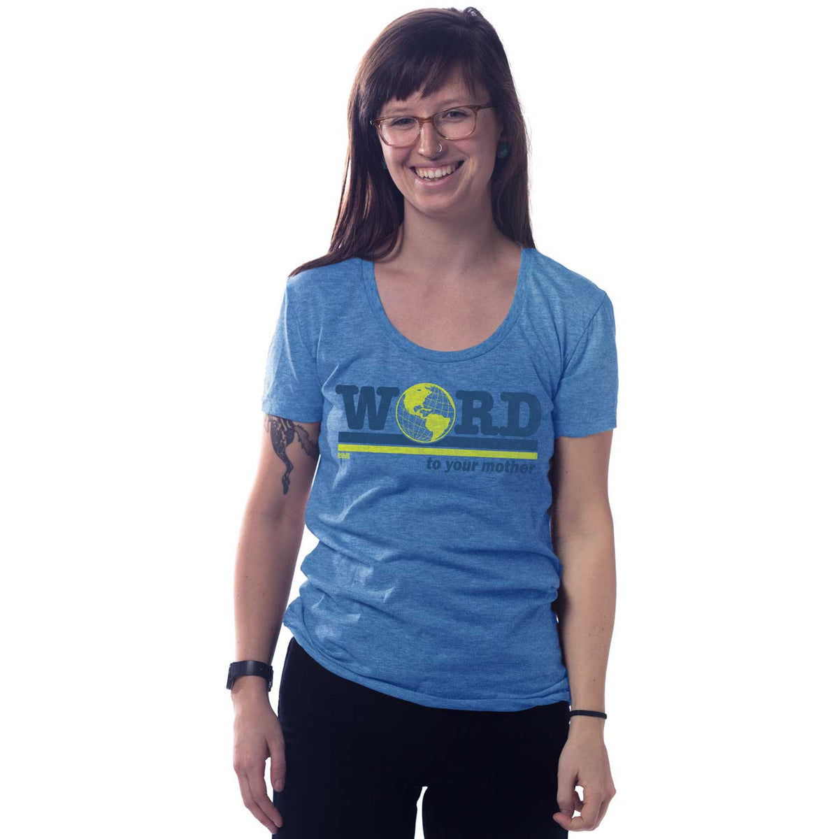 Women's Word To Your Mother Vintage Graphic T-Shirt | Funny Activist Tee on Model | Solid Threads